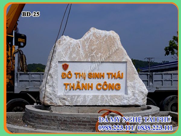 Bia đá tự nhiên, biển đá doanh nghiệp, BIA ĐÁ CÔNG TY, BIỂN HIỆU ĐÁ KHỐI TỰ NHIÊN, BIA ĐÁ KHỐI TỰ NHIÊN KHU ĐÔ THỊ SINH THÁI THÀNH CÔNG HẢI DƯƠNG 25