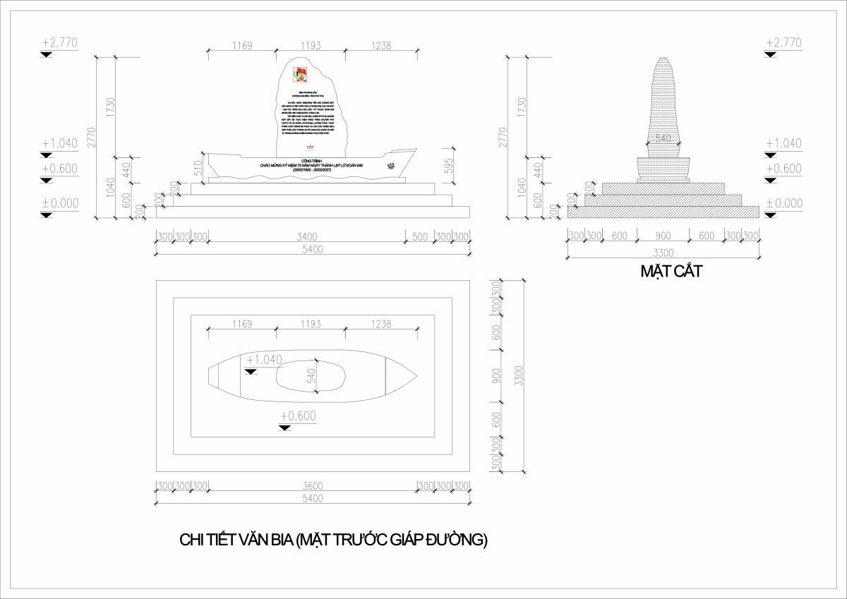 Thiết kế Văn bia đá tự nhiên, biển hiệu đá khối
