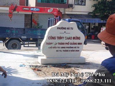 Lắp đặt Biển hiệu đá trắng tại Phường Hà Tu-Quảng Ninh